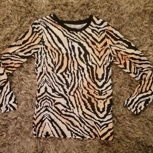 Zebra print long sleeve shirt